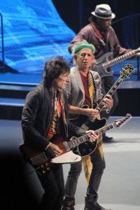 Rolling Stones guitarists Ronnie Wood and Keith Richards.