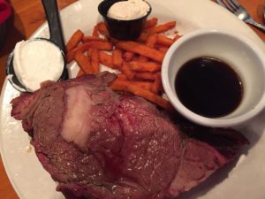Prime rib from the Machine Shed Restaurant