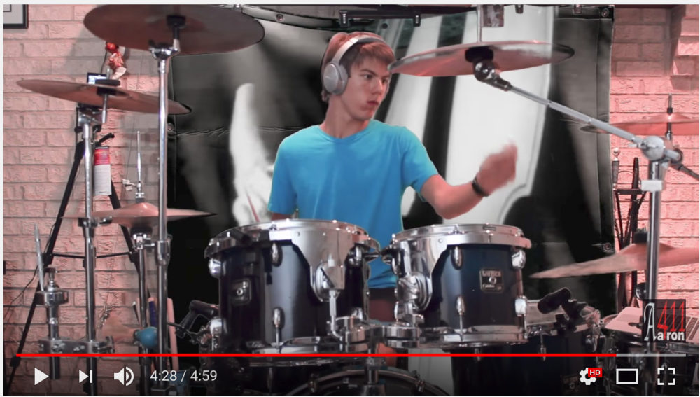 Aaron Hanania drum cover for some of the top hit songs. On Youtube at www.Aaron411U.com