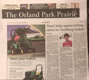 Feature story in the Prairie Newspaper Life & Arts Section June 21, 2018 on Aaron Hanania and his first book "The King's Pawn"