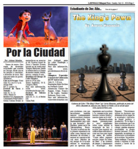 Lawndale News Newspaper, story on The King's Pawn published July 19, 2018 in English.