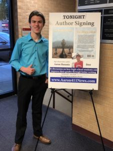 Aaron Hanania author signing for his book "The King's Pawn" at the Oak Lawn Library Oct. 25, 2018