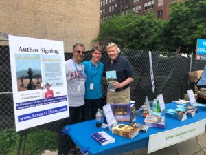 Celebrities dropped by including former Chicago Mayoral Candidate and Chicago Alderman Bob Fioretti (right) with Aaron Hanania, (center), and his father former Chicago City Hall reporter Ray Hanania